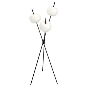 B-Ware kdln Stehleuchte Bodenlampe Kushi LED schwarz Metall Glas dimmbar Schalter 140cm