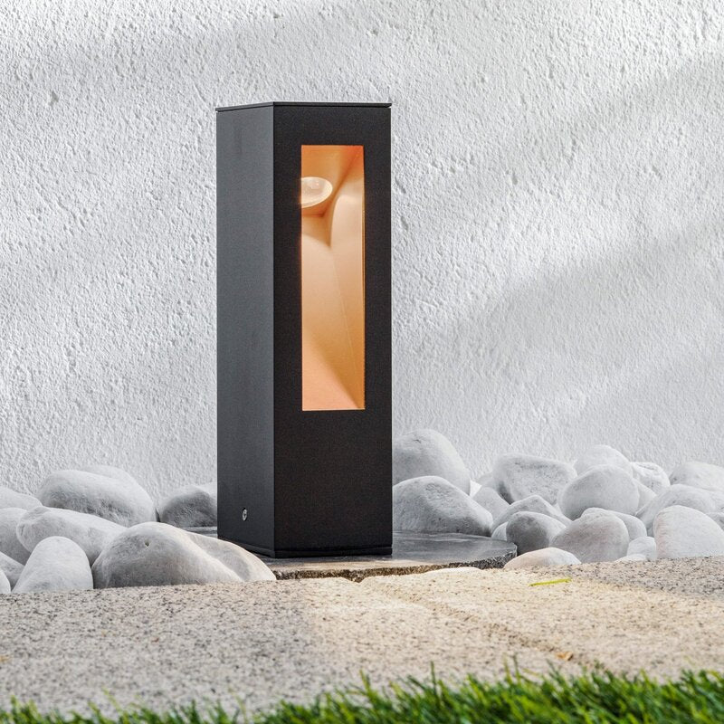 Lucande Sockelleuchte Wegeleuchte LED Aluminium grafitgrau gold matt warmweiß - 6291105701921