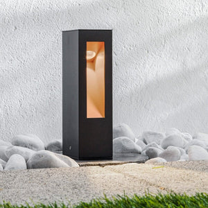 B-Ware Lucande Led Sockelleuchte Jenke Wegeleuchte Gartenleuchte Lampe Grafitgrau G894