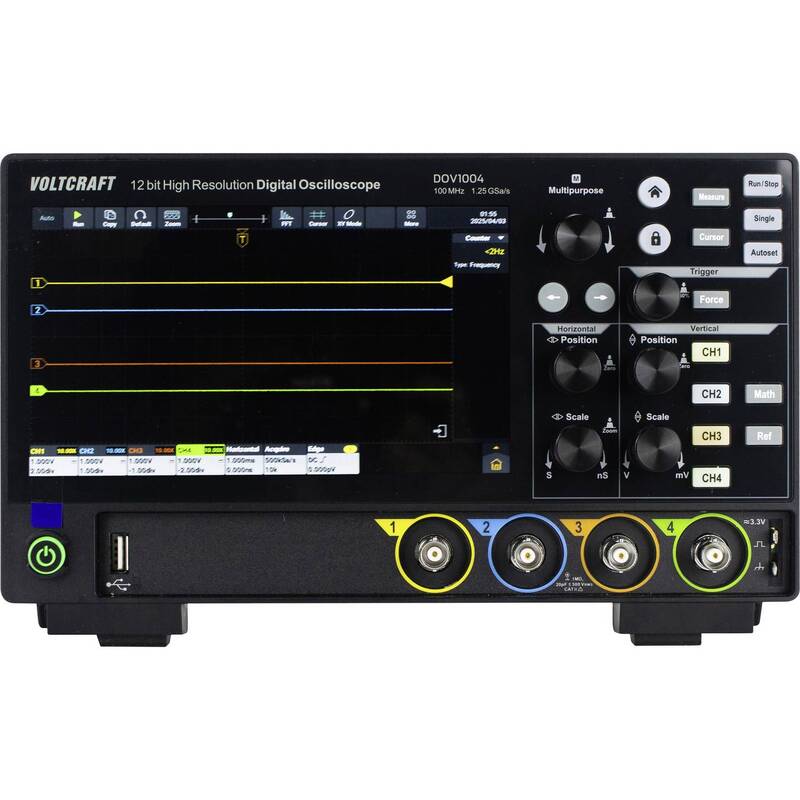 VOLTCRAFT DOV1004 Digital-Oszilloskop 100 MHz 1.25 GSa/s 4 Kanäle LCD-Touchsc... - 4064161397146