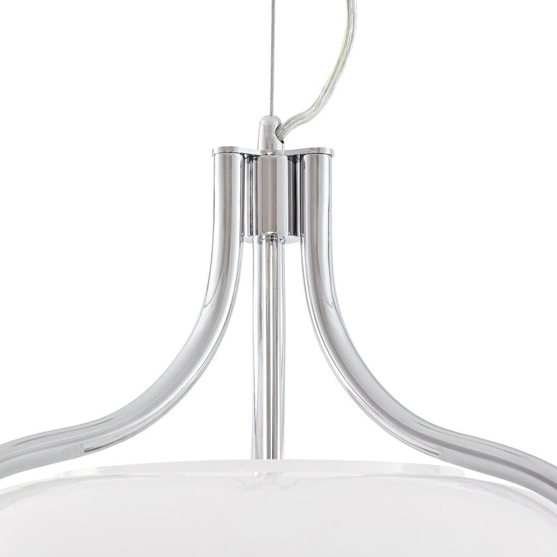 Lucande Hängeleuchte Christo LED Pendelleuchte dimmbar chrom/weiß Ø42cm 44,5cm - 4255830911293