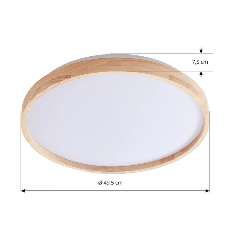Lindby Smart LED-Deckenleuchte Mirren 49,5cm dimmbar CCT Tuya WLAN Holz - 4251911766868