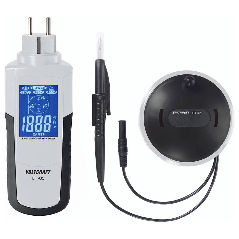 Voltcraft Erdungsmessgerät ET-05 Erdschleifenmessung 2000 Ω IP40 - 4064161498119