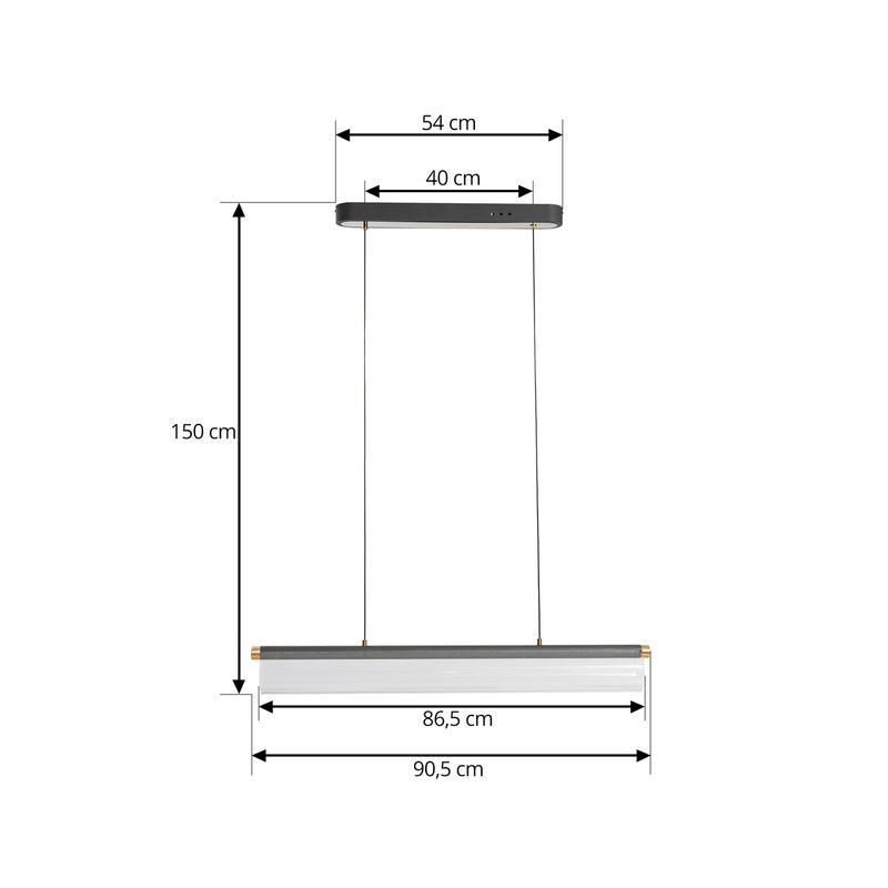 Lucande Pendelleuchte Hängeleuchte LED transparent Acryl Metall Alania180 - 4251911794724