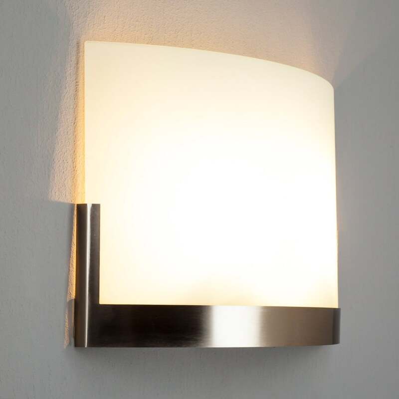 Lindby Wandleuchte Karla LED Wandlampe dimmbar Glas nickel weiß 35cm 2-flammig - 6291105706414