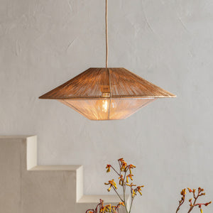 B-Ware Good & Mojo Hängelampe Hängeleuchte Lumbini LED Pendelleuchte Lampe natur Ø50cm
