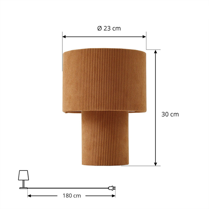 Lindby Tischleuchte Jone LED Lampe Tischlampe Leuchte hellbraun 30cm hoch E27 - 4251911793734
