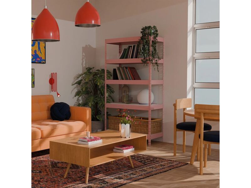 Regal Rivet M Schwerlast-Regal HDF Rosa 210kg pro Boden 180x90x40cm Regal - 8586002700756