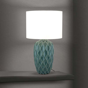 B-Ware Tischlampe Tortuga grün/weiß E27 Leuchte Lampe 40W Höhe 49,5cm Ø28cm IP20