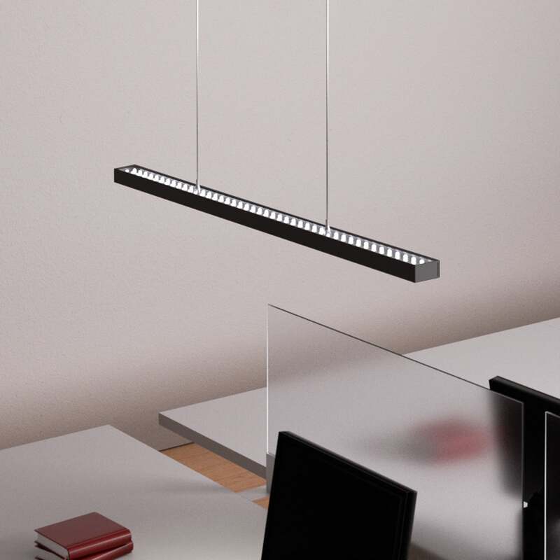 Arcchio Pendelleuchte Jolinda LED Hängelampe Büroleuchte schwarz 118cm 7200lm - 4251911779196