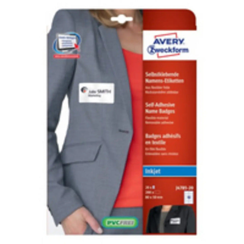 AVERY ZWECKFORM Namensschild selbstklebend 200 St. Polypropylen 50x80mm weiß - 4004182063538
