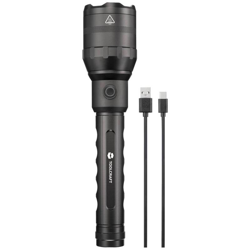 Toolcraft LED Taschenlampe 8000 lm akkubetrieben USB-Schnittstelle schwarz - 4064161255323