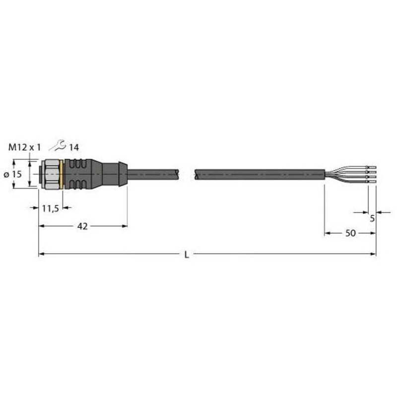 Turck 6933720 Sensor-/Aktor-Anschlussleitung Sensorleitung Leitung - 4047101345094