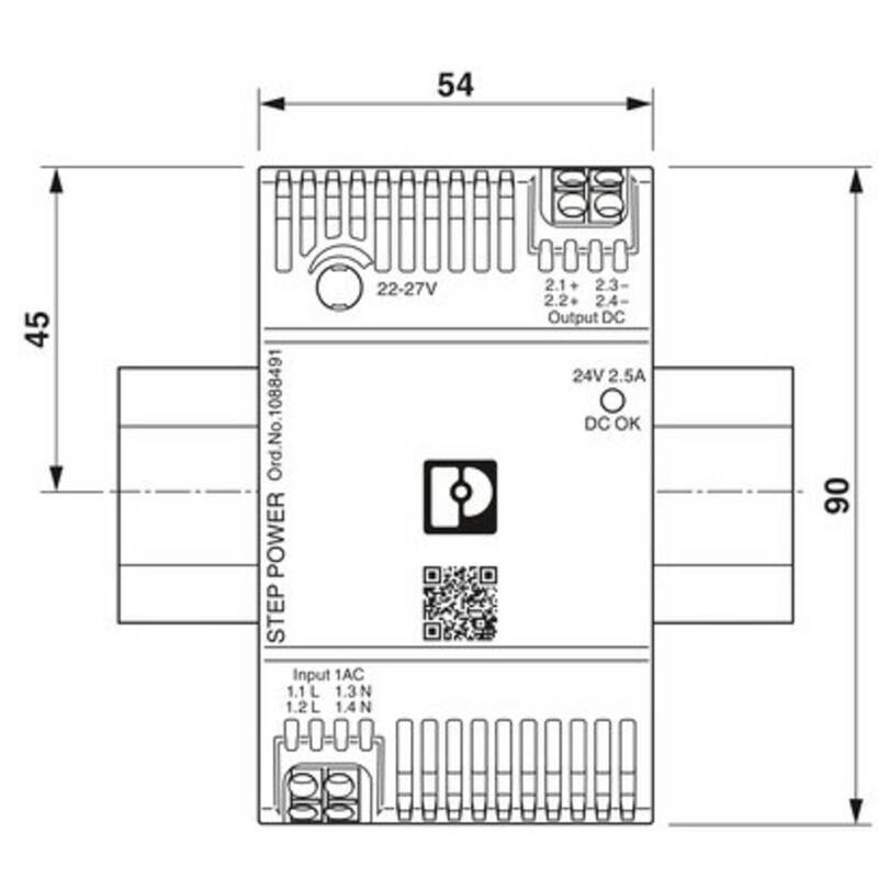Phoenix Contact Hutschienen-Netzteil 24V DC 2.5A 60W Adapter IP20 1 Ausgang weiß - 4055626890227