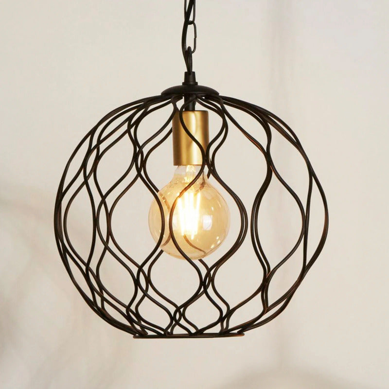 Searchlight Hängeleuchte Pendelleuchte Lampe Finesse schwarz gold Ø31,5 cm E27 - 5053423158471