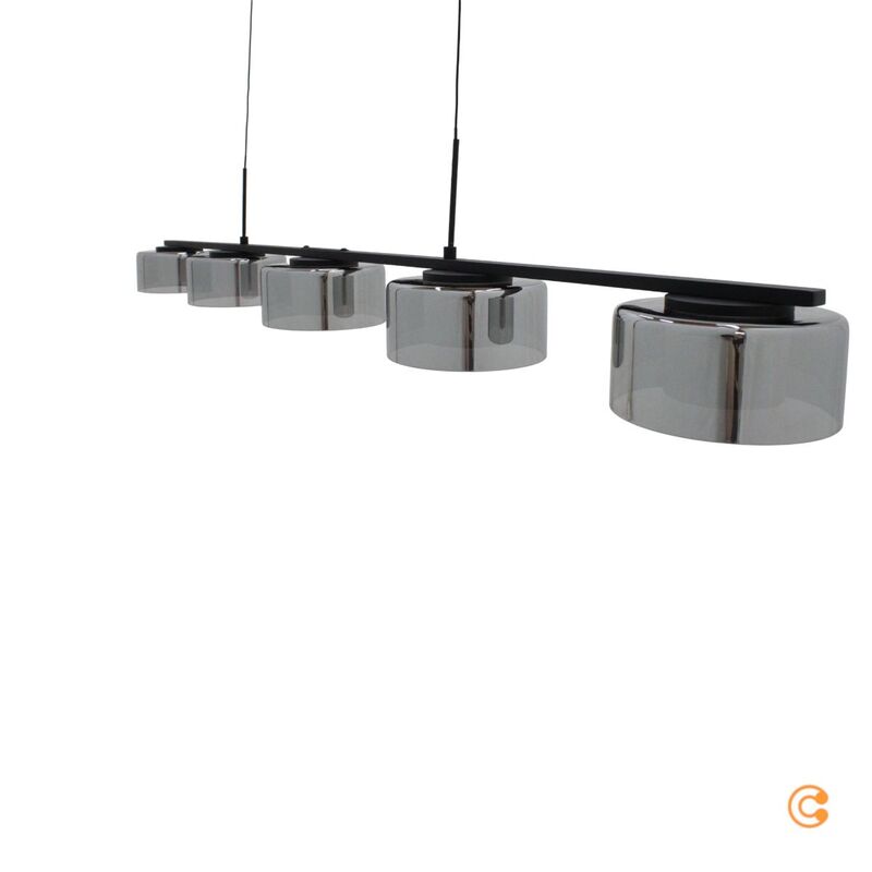 Paul Neuhaus Pendelleuchte Hängelampe LED Rika Glas Schwarz dimmbar - 4012248383100