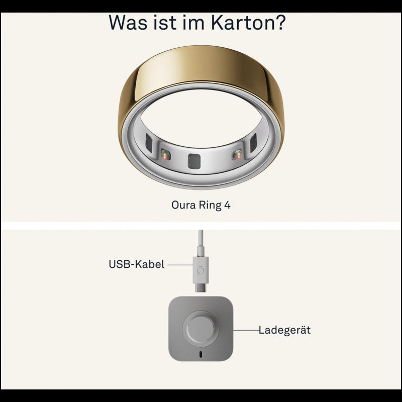 Oura Smart Ring Ringgröße 12 Gold 2024 Aktivitätstracker bis 8 Tage Akkulaufzeit - 6430060153325