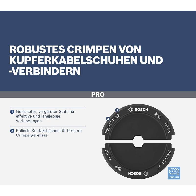 Bosch Crimpeinsatz Presswerkzeug Rohrkabelschuhe Kupferkabelschuhe 30mm² - 4059952725307
