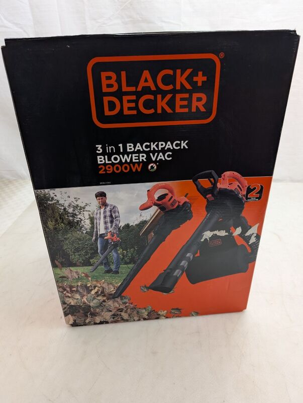 Black & Decker Laubsauger Elektro 2900W 3-in-1 mit Blasen und Saugfunktion - 5035048705155