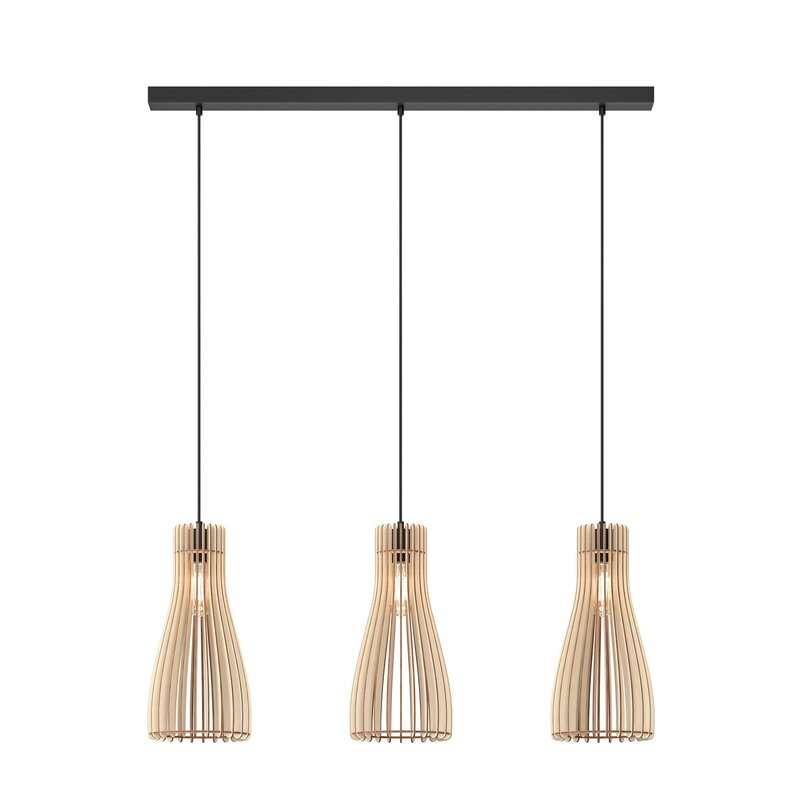 Envostar Furn Hängeleuchte Birkensperrholz 3-flg Deckenlampe Pendelleuchte E27 - 4251911724110
