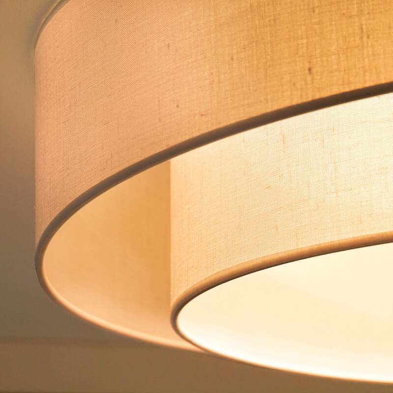 DUOLLA Deckenleuchte Deckenlampe LED Luneta weiß Fernbedienung dimmbar Textil 60 - 5905317606448