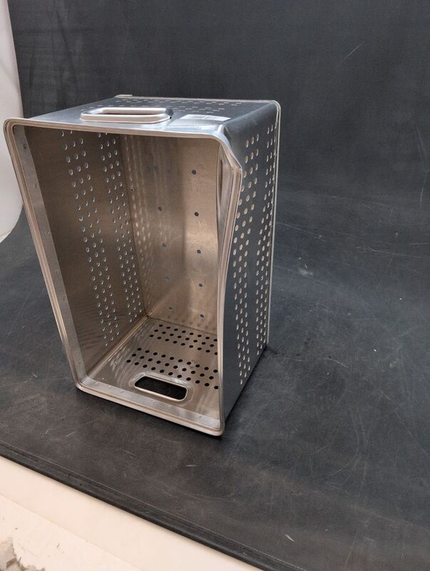 Gmöhling Transportkorb Aluminium A 113 gelocht 50l stapelbar Lagerkorb 564x360mm - 4260257920018