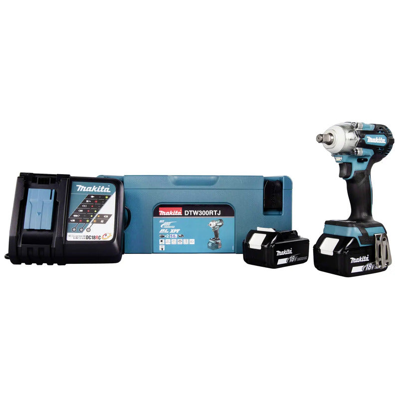 Makita Akku-Schlagschrauber DTW300RTJ 330Nm 18V 2x5Ah Li-Ion Werkzeug 2 Akkus - 0088381898041