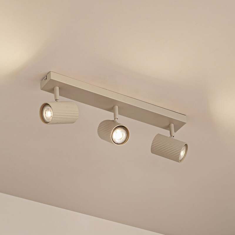 Lindby Deckenspots Kardis LED Strahler 3-flg dimmbar beige 45x6cm Metall GU10 - 4255830903991