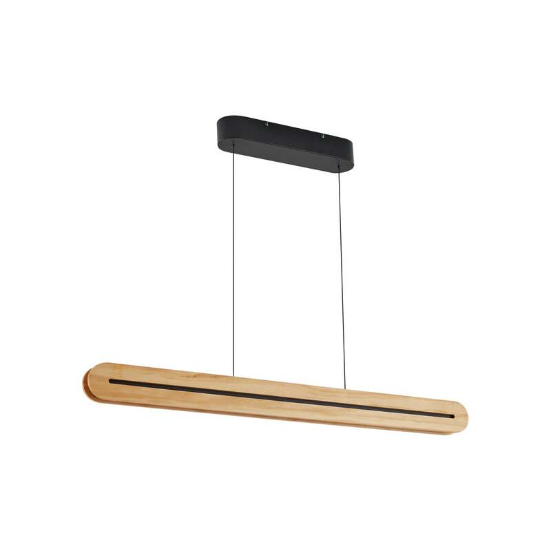 Lucande LED-Pendelleuchte Darnor Holz CCT 100 cm dimmbar schwarz matt - 4255830902321