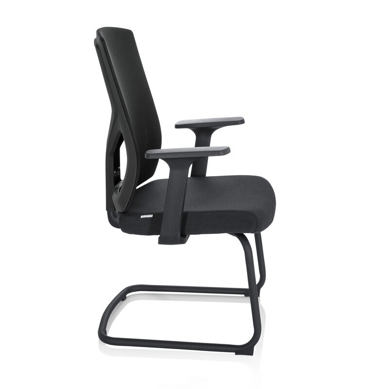 hjh OFFICE Besucherstuhl Konferenzstuhl Stuhl schwarz Armlehne BRETON - 4064323014690