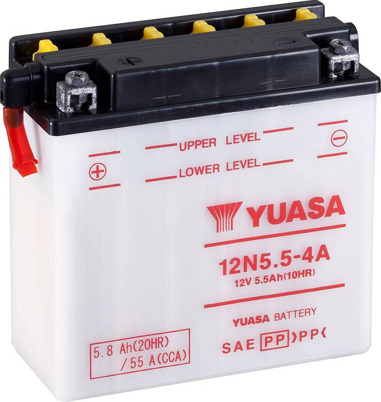 Yuasa 12N5.5-4A Motorradbatterie Fahrzeug 12 V 5.5 Ah 400 ml UNBEFÜLLT Batterie - 5050694010644