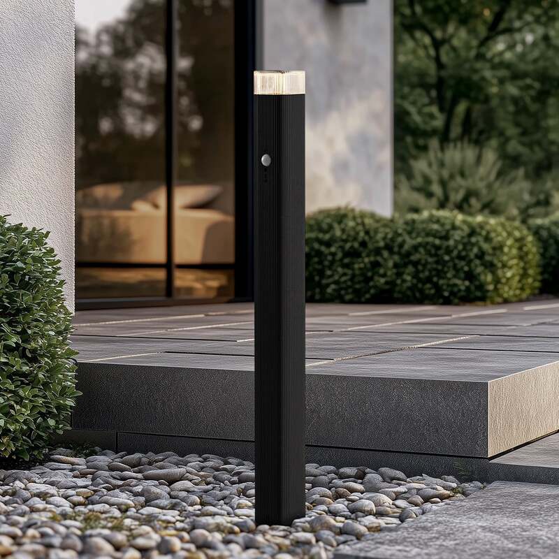 Lindby Wegeleuchte Wegelampe Halvar Sensor schwarz Bewegungsmelder 80cm GU10 LED - 4255830904226