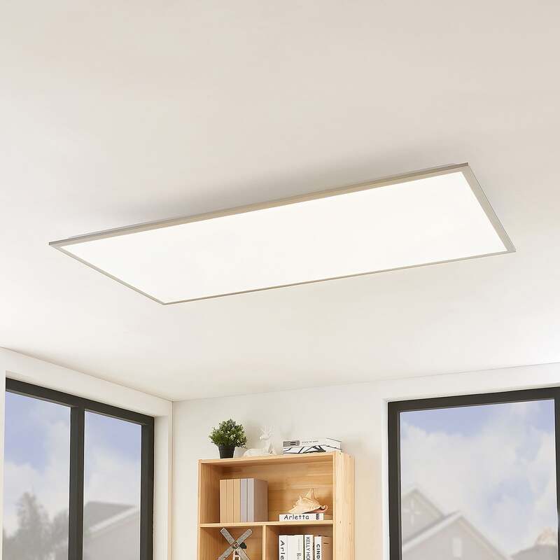 Lindby LED-Panel Stenley dimmbar CCT 120x60cm Leuchte Lichtfarbe warmweiß silber - 4251096571592