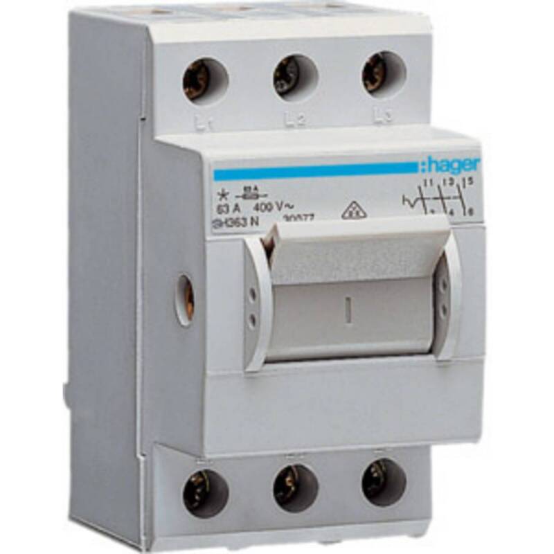 Hager Hauptschalter 3polig 63A 230V/AC 400V/AC grau Sicherungsautomat - 3250615589989
