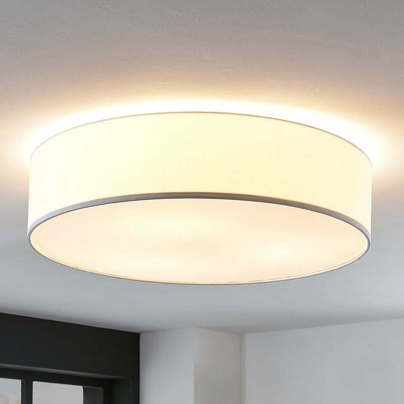 Lindby Deckenlampe Gordana LED Lampe Leuchte dimmbar weiß Ø57cm 15cm hoch - 4251096558814