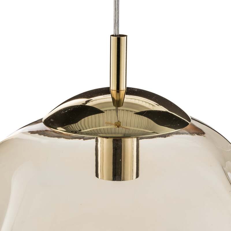 Glas Hängeleuchte Sol LED Pendelleuchte dimmbar schwarz bernstein Ø35cm 185cm - 5901780542610