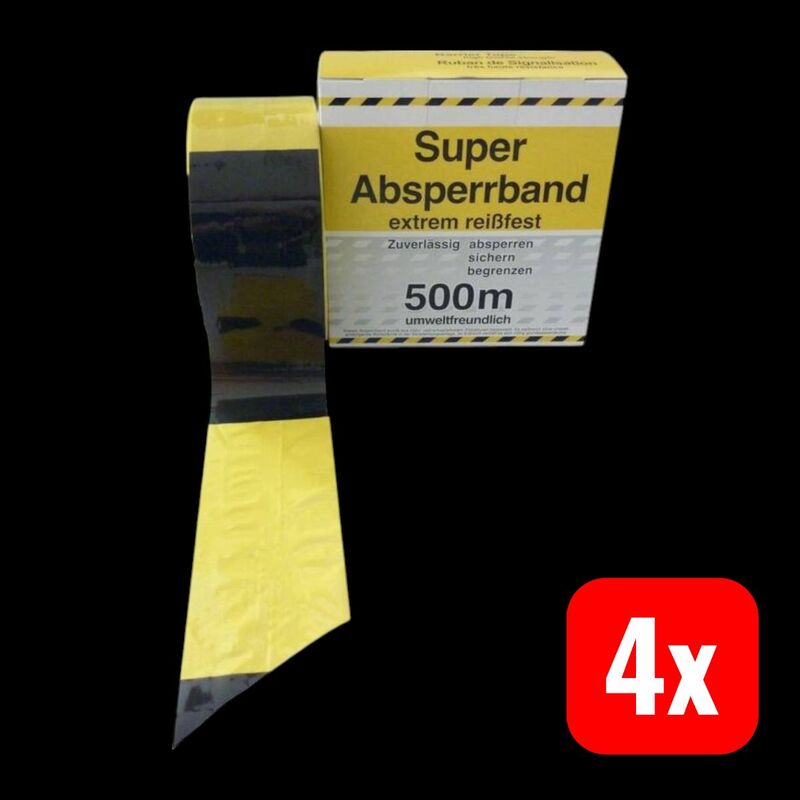 Kelmaplast Absperrband Folienband Gelb Schwarz Geblockt 500m Spenderkarton 80mm - 4022153170115