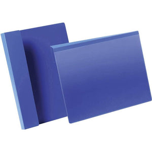 B-Ware Durable Kennzeichnungstasche DIN A4 quer blau Kunststoff 50 Stück transparent