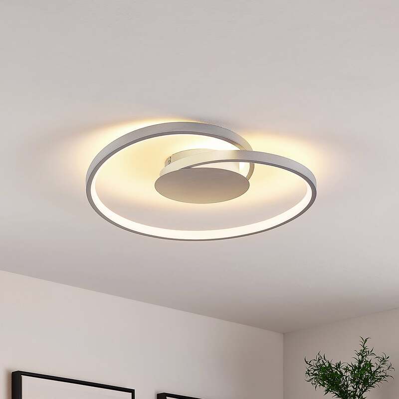 Lucande Deckenlampe LED Enesa dimmbar 21W warmweiß silber Ø46cm 1100 Lumen - 4251096596557