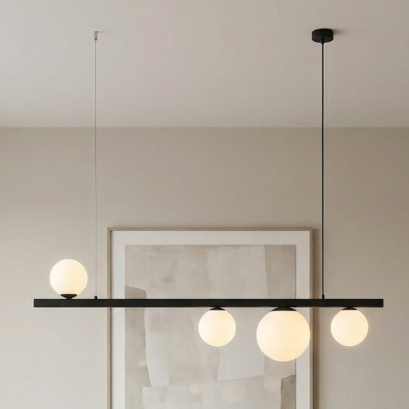 Hängeleuchte Pendelleuchte Garda Balken schwarz Metall Glas Esszimmer Lampe - 5904798655600