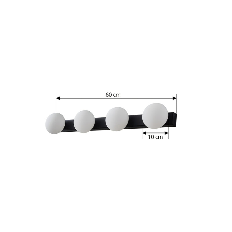 Lucande Wandlampe Badleuchte LED Glas schwarz IP44 Aluminium Myrra 60 cm - 4251911776485