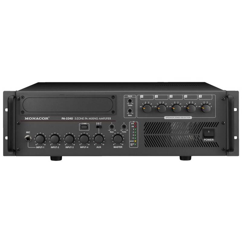Monacor PA-5240 ELA-Verstärker Audioverstärker 240 W 5-Zonen schwarz - 4007754171105