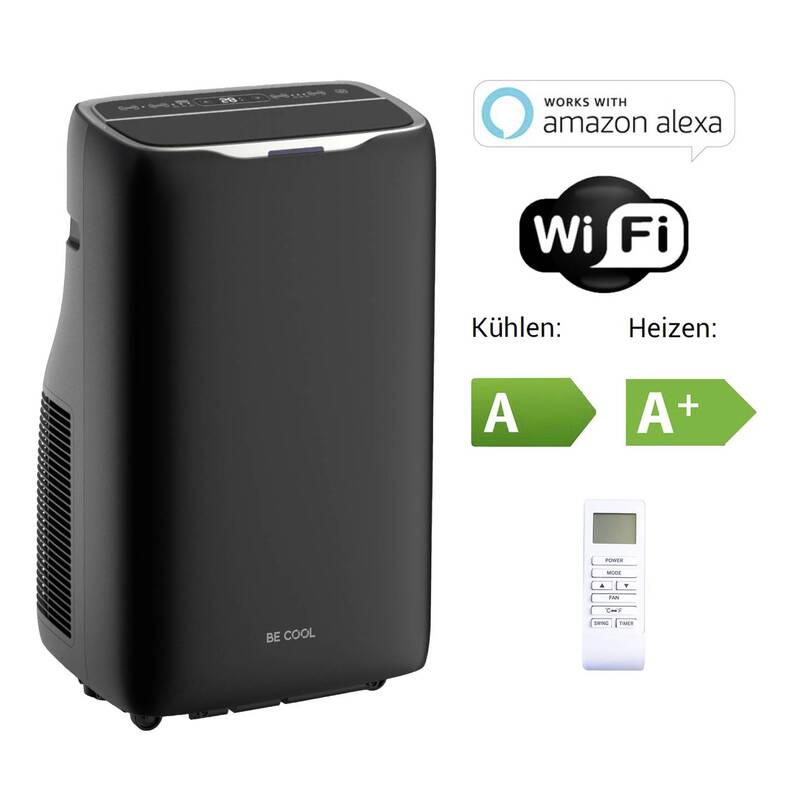 Be Cool Monoblock-Klimagerät 14000 BTU Heizgerät Kühlen Heizen schwarz 120m³ - 9005151005639