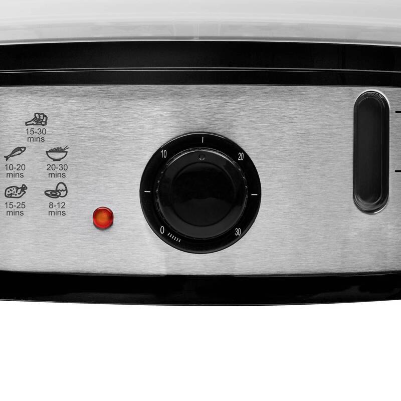 Tristar Dampfgarer Dampfer BPA-frei Edelstahl 1200W 3 Ebenen Schwarz 1,5kg - 8713016065728