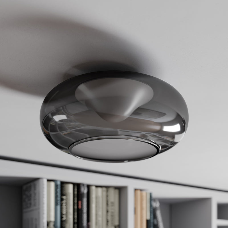 Lucande Deckenlampe Mijo LED Lampe Leuchte warmweiß grau Ø43cm 19,5cm hoch - 4251096561814