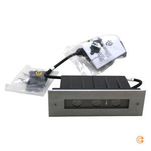 B-Ware Dekolight Bodeneinbauleuchte Strahler LED Line silber Edelstahl warmweiß