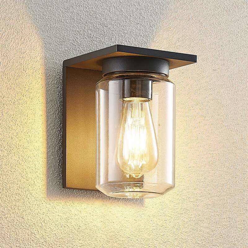 Lucande Außenwandleuchte Semka LED Gartenlampe dimmbar anthrazit 20cm IP54 - 4251096594034