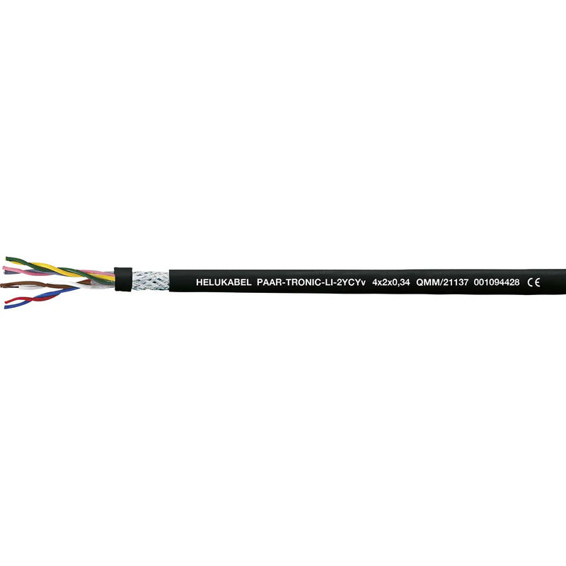 HELU Datenleitung Li-2YCYv 2x2x0.5mm² Kabel geschirmt PVC-Mantel 100m schwarz - 2050005927817
