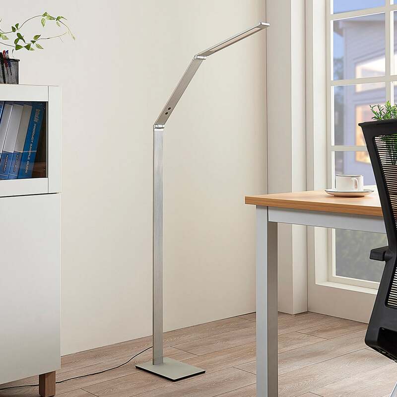 Lucande Stehleuchte Nicano LED dimmbar grau Aluminium 125cm CCT 3000K-6000K - 4251096541991
