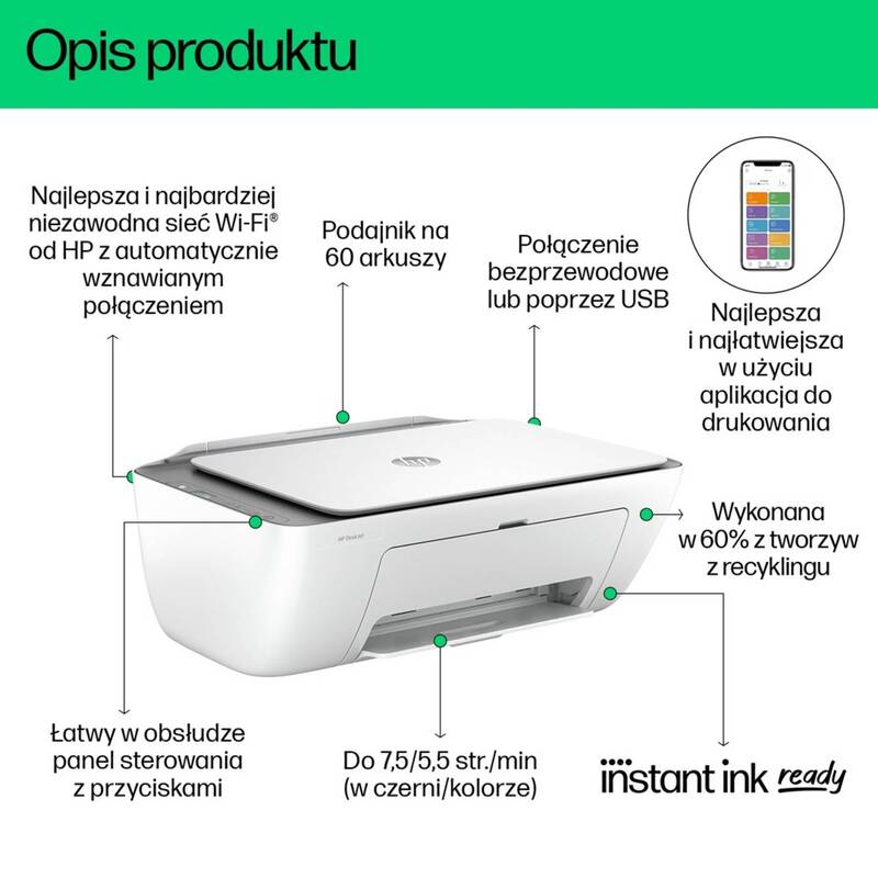 HP Multifunktionsdrucker DeskJet 588K9B Tintenstrahldrucker drucken scannen - 0196337380028